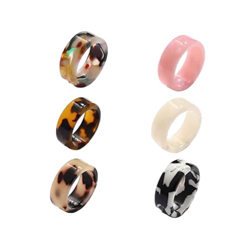 Gatuida 6 Stück Teiliges Ethno Fingerringe aus Leichtem Hautfreundlichem Material für Damen und Herren Dekorative Schmuckringe im Angesagten Vintage Stil Vielseitig für Alltag und Party von Gatuida