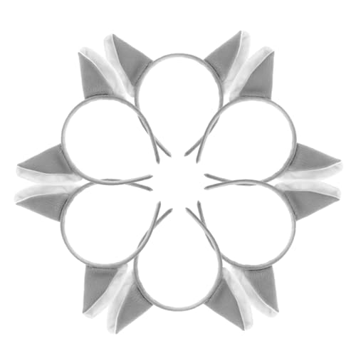 Gatuida 6 Stück Teiliges Flauschige Tierhaarreifen mit Wolfs Ohren Kuscheliges Langlebiges Plüsch Stirnband für Erwachsene für Kostüm und Halloween Partys Cosplay Zubehör von Gatuida