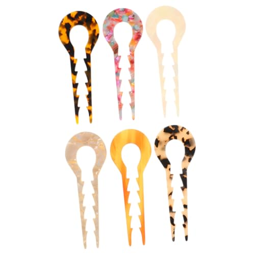 Gatuida 6 Stück Teiliges Förmiges Haarstäbchen aus Hochwertigem Acetat Langlebige Haarnadeln für Damen und Mädchen Lang anhaltender Griff für Dutt und Verschiedene Frisuren Eleganter von Gatuida