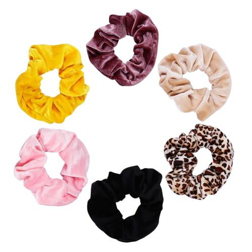 Gatuida 6 Stück Teiliges Große Elastische Haar Scrunchies aus Samtigem Material Weiche Haargummis für Damen und Mädchen Farblich Gemischt Schont das Haar und Passt zu Allen Frisuren von Gatuida