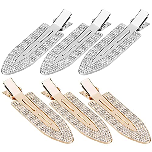 Gatuida 6 Stück Teiliges Haarklammern mit Strass Abdrücke Knicke für Dickes Haar Geeignet für Makeup und Besondere Anlässe Gold Silber von Gatuida