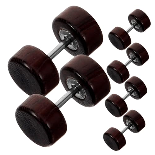 Gatuida 6 Stück Teiliges Holz Dumbbell Ohrstecker Herren Fake Gauge Plugs Schmuck Minimalistisch Stilvoll für Alltag und Party von Gatuida
