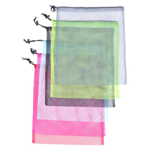 Gatuida 6 Stück Teiliges Mesh Drawstring Bags Leichte Aufbewahrungstaschen mit Kordelzug Atmungsaktive Sport Reisetaschen für Fitnessstudio Yoga Camping Vielseitig und Zufällige Farbe von Gatuida