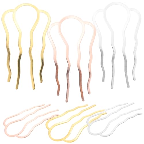Gatuida 6 Stück Teiliges Metall Haarkämme mit Lange Haarklammern für Damen Glatte Zähne Schonend zum Haar Vielseitiges Styling Tool für Hochzeit Party und Alltagsfrisuren Gold Roségold von Gatuida