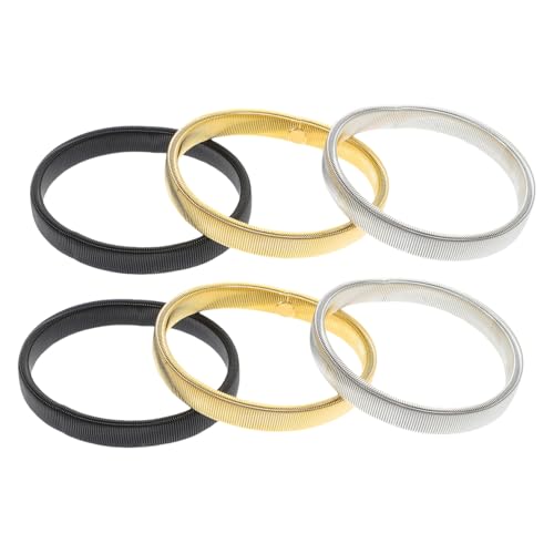 Gatuida 6 Stück Teiliges Metallarmband Elastischen Hemdmanschettenhaltern für Herren und Damen Farblich Sortiert in Schwarz Gold und Silber Vielseitig Einsetzbar für Business Büro und von Gatuida