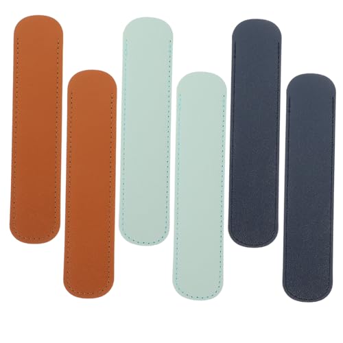 Gatuida 6 Stück Teiliges PU Leder Stifteetui Langlebige Pen Holder Pouch für Kugelschreiber Bleistift Füllfederhalter Einzelner Stiftschutz Praktische Federmäppchen Geschenkbox Dunkelblau von Gatuida