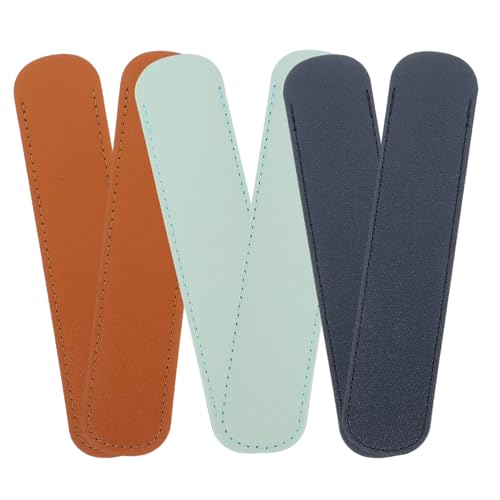 Gatuida 6 Stück Teiliges PU Leder Stiftemäppchen Einzelne Füllfederhalter Hülle Stabiles Stilvolles Schreibgeräteetui in Blau und Braun Praktischer Stiftetui Organizer für Büro und Schule von Gatuida