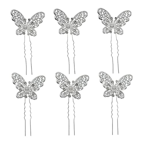 Gatuida 6 Stück Teiliges Perlen Haarpin mit Funkelnden Schmetterlingen Eleganter Brautschmuck für Hochzeit und Alltag Silberfarbene U Förmige Haarnadeln aus Metall Sicherer für Gatuida 6 Stück Teiliges Perlen Haarpin mit Funkelnden Schmetterlingen Eleganter Brautschmuck für Hochzeit und Alltag Silberfarbene U Förmige Haarnadeln aus Metall Sicherer für von Gatuida