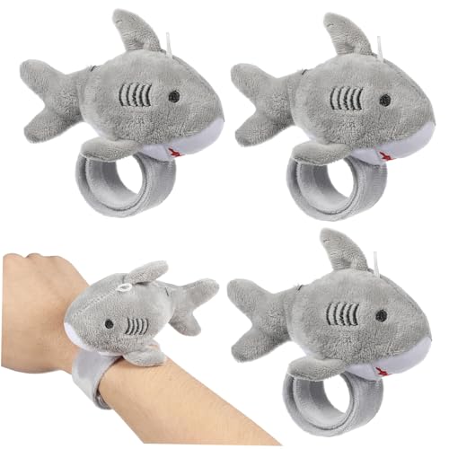 Gatuida 6 Stück Teiliges Plüsch Shark Slap Bracelets Schnappbänder mit Niedlichem Cartoon Weiche Tier Armbänder für Jungen und Mädchen Sicher und Einfach zu Tragen von Gatuida