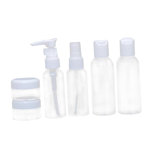 Gatuida 6 Stück Teiliges Reise flaschen set Transparent Wiederbefüllbar Tragbar Inklusive Trichter und Löffel aus Langlebigem Material Auslaufsicher Geeignet für Shampoo Zufällige Farbe von Gatuida