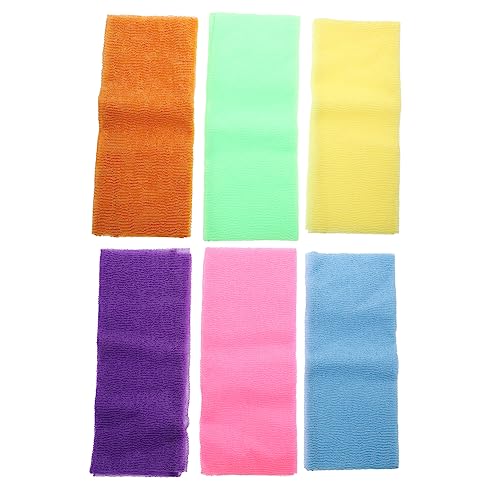 Gatuida 6 Stück Teiliges Rücken Peeling Handtücher Lange Streifen Badetücher Doppelseitig für Sanftes Peeling und Hautreinigung für Ganze Familie von Gatuida