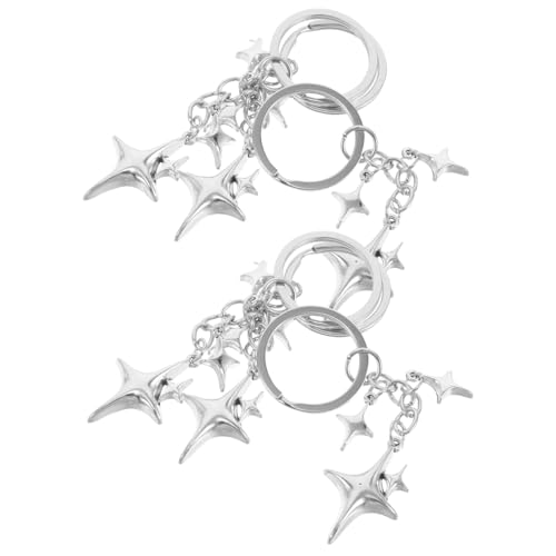 Gatuida 6 Stück Teiliges Schlüsselanhänger mit Stern Design Niedliche Taschenanhänger für Handtasche Rucksack Geldbörse Ästhetische Damenaccessoires mit Glückssternelementen von Gatuida