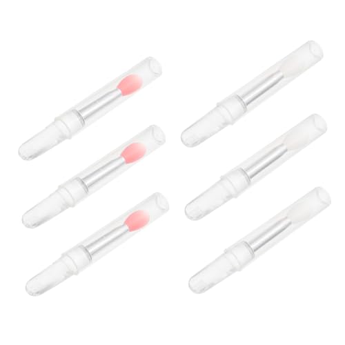 Gatuida 6 Stück Teiliges Silikon Lippenpinsel Halbtransparent mit Farbköpfen Hautfreundlich Einfach zu Reinigen für Lippenstift und Lidschatten Präzises Auftragen Make Up Beauty Tool von Gatuida
