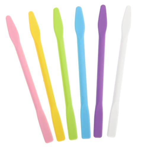 Gatuida 6 Stück Teiliges Silikon Rührstäbchen Weiche Mischstäbchen für Gesichtsmaske und Tonmaske Hitzebeständig Leicht zu Reinigen Geeignet für Kosmetik Wiederverwendbar Zufällige Farbe von Gatuida