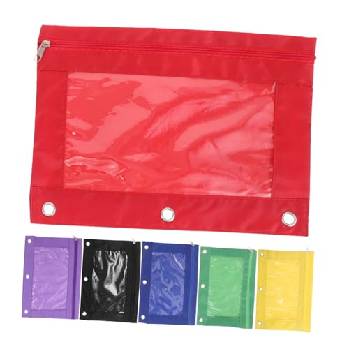 Gatuida 6 Stück Teiliges Transparenter Stiftbeutel mit Reißverschluss für Ring Ordner Große Kapazität zur Aufbewahrung von Schulmaterialien und Bürodokumenten Vielseitiger Organizer für von Gatuida