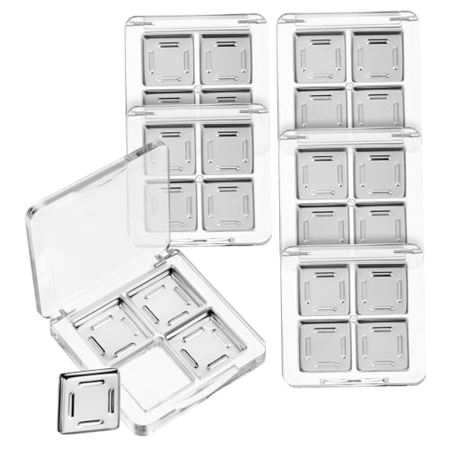 Gatuida 6 Stück Transparente Leere Lidschattenpalette mit Fest Schließendem Deckel Quadratische Make Up Palette zur Sicheren Aufbewahrung von Eyeshadows und Highlightern Depotting Zubehör von Gatuida