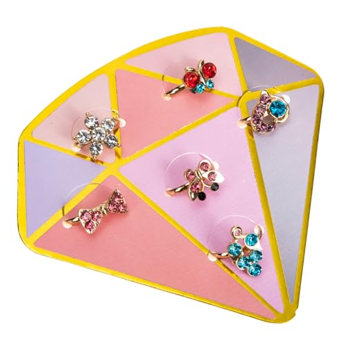 Gatuida 6 Stück Verstellbare Kinderringe mit Funkelnden Strasssteinen Teiliges Prinzessin Schmuckset für Junge Mädchen Bequemes Einstellen Robustes Material Geschenkbox von Gatuida
