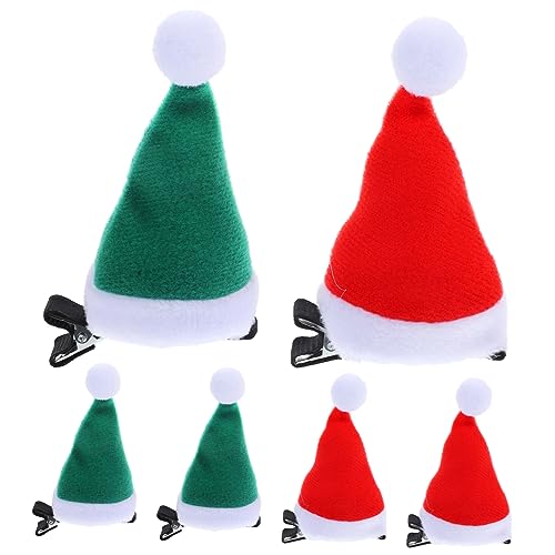 Gatuida 6 Stück Weihnachtsmütze Haarspangen Teilig Rote Grüne Süße Haarklammern für Damen Langlebige Haaraccessoires für Festliche Anlässe und Partys von Gatuida
