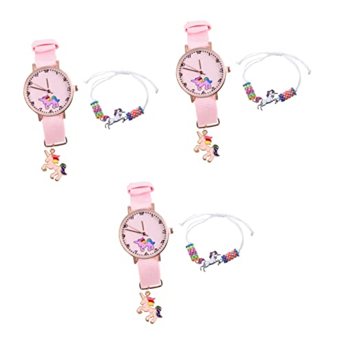 Gatuida 6stücke Teiliges Set Kinderuhr Mit Einhorn-Design Modische Quarz-Armbanduhr Für Mädchen Leicht Und Langlebig Als Für Junge von Gatuida