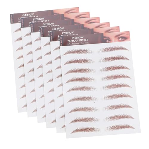 Gatuida 6blätter Augenbrauen-aufkleber Simulation Augenbrauen-imitation Braune Augenbrauen-klebeband Wasserfeste Augenbrauen-sticker Realistische Augenbrauen-transfer Temporär Falsche von Gatuida