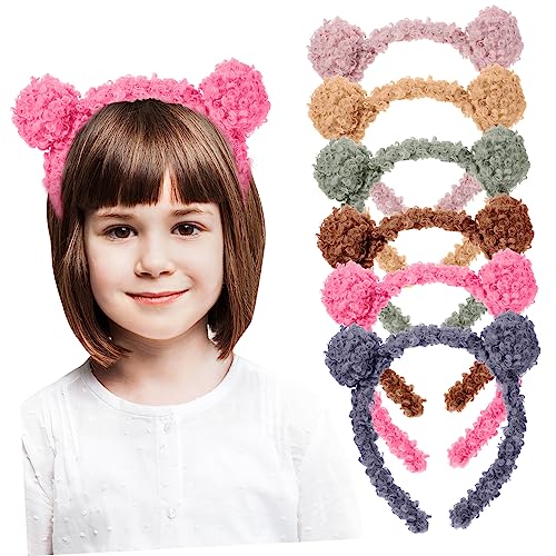 Gatuida 6Stücke Teiliges Bärenohren Stirnband Flauschige Kopfbedeckung für Partys und Cosplay Süßes Haarband Verschiedenen Farben für Familie und von Gatuida