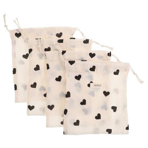 Gatuida 6stücke Herz-schmuckbeutel Mit Kordelzug Kleine Make-up-Tasche Aus Stoff Wiederverwendbare Beutel Für Reisen Partys Geschenktasche Geeignet Für Schmuck Lippenstift Und von Gatuida