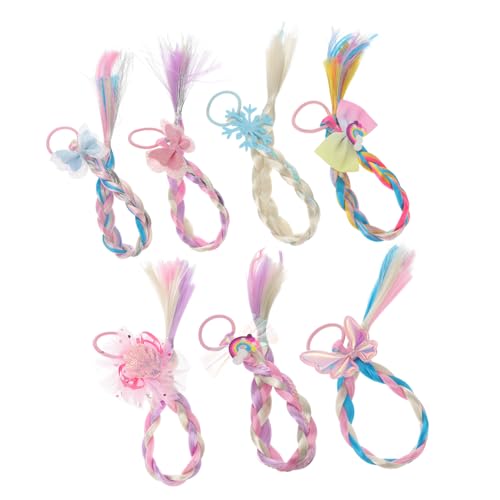 Gatuida 7 Stück Teiliges Bunte Geflochtene Haarverlängerungen mit Gummibändern für Mädchen Party Haarschmuck Leichte Einfache DIY Accessoires für Geburtstage Festivals Kostüme und Alltag von Gatuida