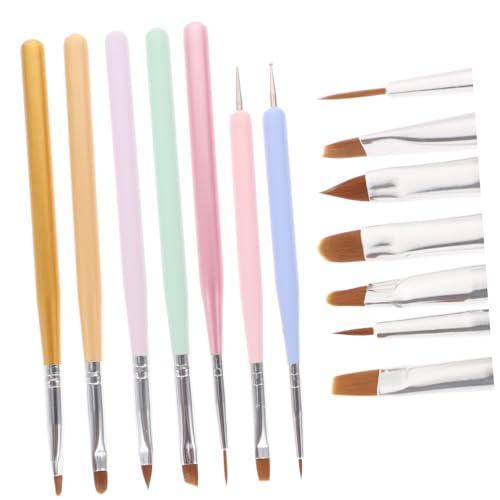 Gatuida 7 Stück Teiliges Nagelkunst Pinsel Doppelseitige Malpinsel aus Robustem Holz und Professionelles Maniküre DIY Werkzeug für Präzise Nageldesigns für Salon und Heimgebrauch von Gatuida