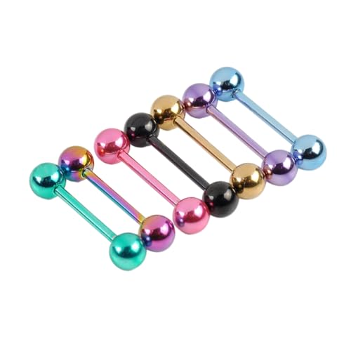 Gatuida 7 Stück Teiliges Zungenpiercing aus Edelstahl Gerade Doppelkopf dumbbell Barbells Rostfrei Langlebig Hautfreundlich als für Frauen zu Besonderen Anlässen von Gatuida