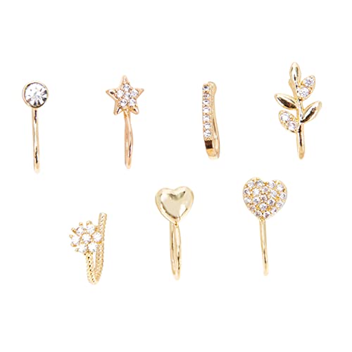 Gatuida 7Stücke Nasenringe Nicht Piercing Nase Dekoration für Damen Herren Leichte Bequeme Nasenclips für Festivals Täglichen Gebrauch Gatuida 7Stücke Nasenringe Nicht Piercing Nase Dekoration für Damen Herren Leichte Bequeme Nasenclips für Festivals Täglichen Gebrauch von Gatuida