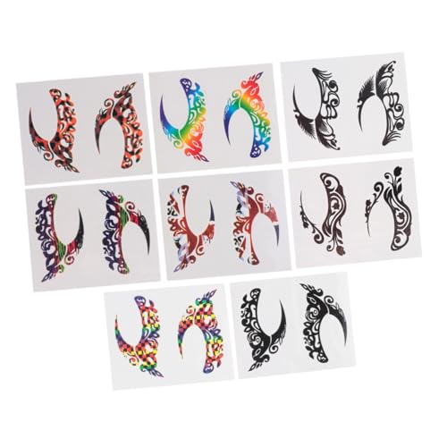 Gatuida 8 Paare Augen Make Up Tattoos Sticker Temporäre Lidschatten Aufkleber Augen Eyeliner Kunst Umweltfreundlich Sicher für Erwachsene Party Dekoration von Gatuida