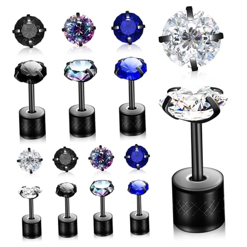 Gatuida 8 Paare Ohrstecker Strass Ohrstecker Damen Herren Schlicht Langlebig Modisch Vielseitig Schmuck von Gatuida