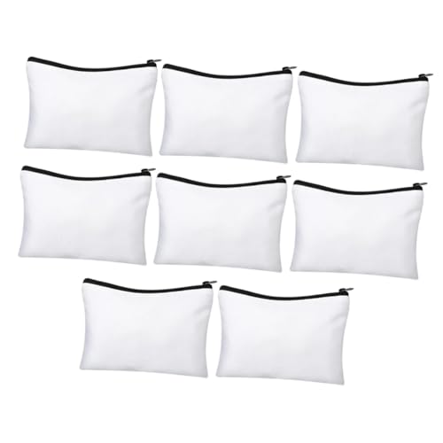 Gatuida 8 Sätze Teiliges Sublimations Canvas Kosmetiktaschen mit Reißverschluss DIY Make Up und Stifttasche Vielseitige Aufbewahrungstaschen für Reisen und Kreative Gestaltung von Gatuida
