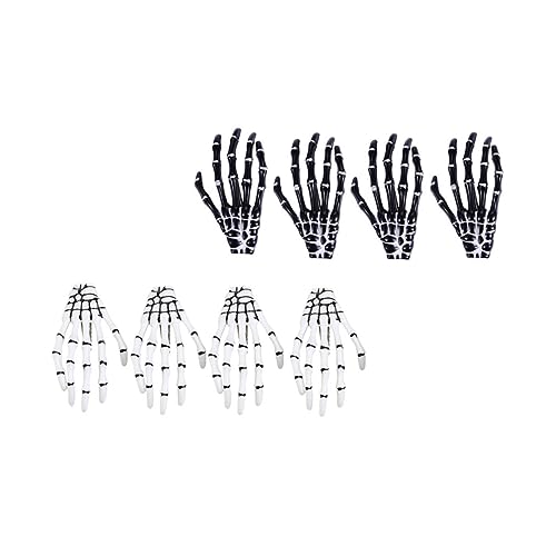 Gatuida 8 Stück Halloween Skelett Hand Haarspangen Dekorative Haarklammern für Damen für Halloween Partys und Gruseldekorationen in Schwarz und Weiß von Gatuida