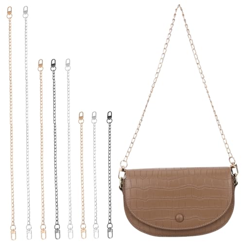 Gatuida 8 Stück Metall DIY Taschenkette in Gold Silber Schwarz mit Karabinern Robuste Schulterriemen für Handtaschen Crossbody und DIY Umhängetaschen Vielseitig Einsetzbar von Gatuida