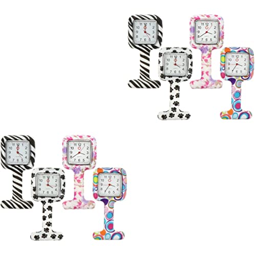 Gatuida 8 Stück Tasche Revers Mode Männer Clip Nützlich Auf Teleskop Mädchen Pflege Designs Ärzte Sanitäter Rahmen Tragbare Clip-Batterie Pin-Pin Uhr Silikonuhr: Krankenschwester Frauen von Gatuida