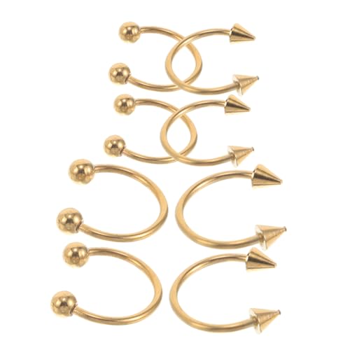 Gatuida 8 Stück Teiliges Edelstahl Septum Ring Nasenring Ohrpiercing C Förmig Langlebig Vielseitig Modisch Minimalistisch Goldfarbene Kugelspitzen für Damen Herren von Gatuida