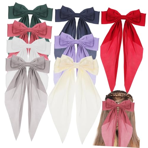 Gatuida 8 Stück Teiliges Große Haarschleifen Haarspangen aus Robustem Stoff in Verschiedenen Farben Leichter Komfortabler Haarclip für Mädchen und Frauen Schleife für Vielseitige von Gatuida
