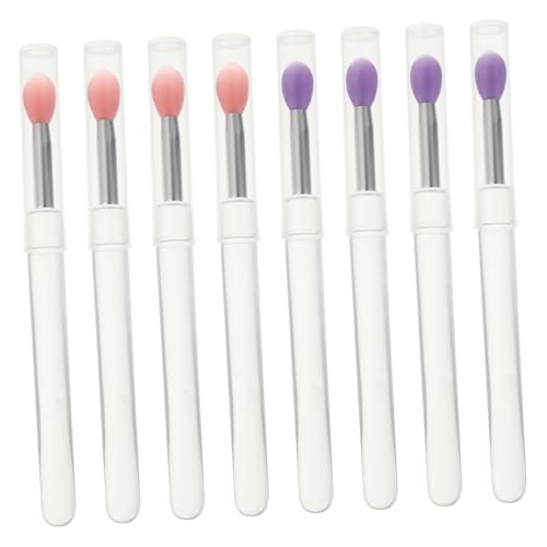 Gatuida 8 Stück Teiliges Make Up Silikon Lippenmaske Pinsel Transparent mit Deckel Wiederverwendbar Leicht und Hautfreundlich für Lidschatten Lippenstift Präzise Anwendung von Gatuida
