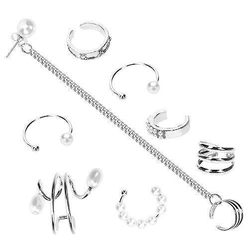 Gatuida 8 Stück Teiliges Perlen Ohrclip Non Piercing Ohrringe für Damen und Herren Ohrklemme für Täglichen Gebrauch Hypoallergenes Schmuck Accessoire Chic und Auffällig von Gatuida