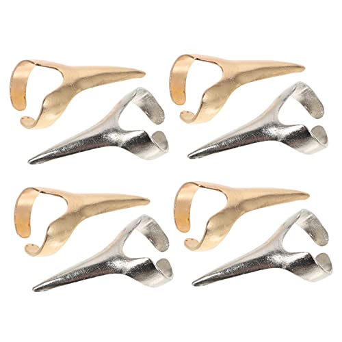 Gatuida 8 Stück Teiliges Set Halloween Finger Ringe Kreative Designs für Festlichkeiten und Kostümpartys in Antikem Gold und Silber von Gatuida