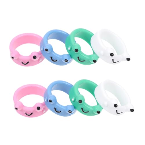 Gatuida 8 Stück Teiliges Set Niedliche Frosch Ringe für Frauen Lustige Cartoon Finger Ringe Trendiger Schmuck für Hochglanzpoliert und Hautfreundlich für Modebewusste von Gatuida
