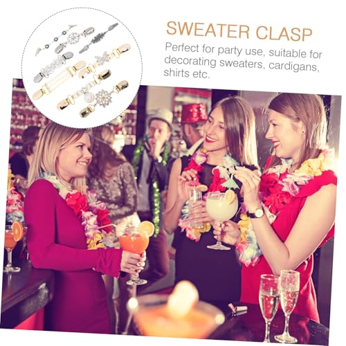 Gatuida 8 Stück Teiliges Vintage Cardigan Clips aus Legierung Modische Strickjacken und Blusen Accessoires für Damen Vielseitige Kleidungsklammern mit Retro Design für Pullover Schals und von Gatuida