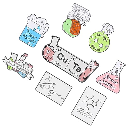 Gatuida Wissenschafts Broschen 8 Stück Ästhetische Emaille Anstecker für Damen Labor Ausrüstung Pin Anstecknadel für Kleidung Rucksack Anstecker Geschenkidee für Partys von Gatuida