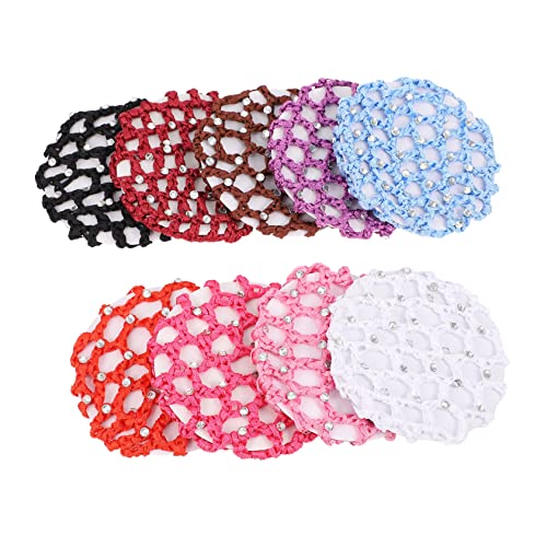 Gatuida 9 Stück Teiliges Damen Haarschmuck mit Strass Handgefertigter Elastischer Bun Cover für Ballerinas Tänzerinnen und Bräute Farben Rot Kaffee Weinrot von Gatuida