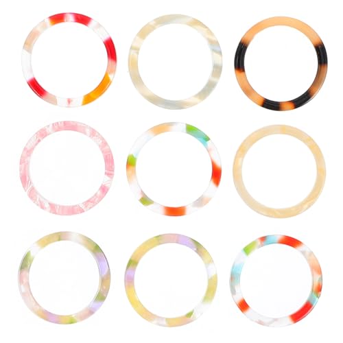 Gatuida 9 Stück Teiliges Vintage Acetat Ring Damen Leichte Langlebige Bunte Fingerringe Retro Schmuckstücke Verarbeitung Passend zu Kleidungsstilen Zufällige Farbe Zufällige Farbe von Gatuida