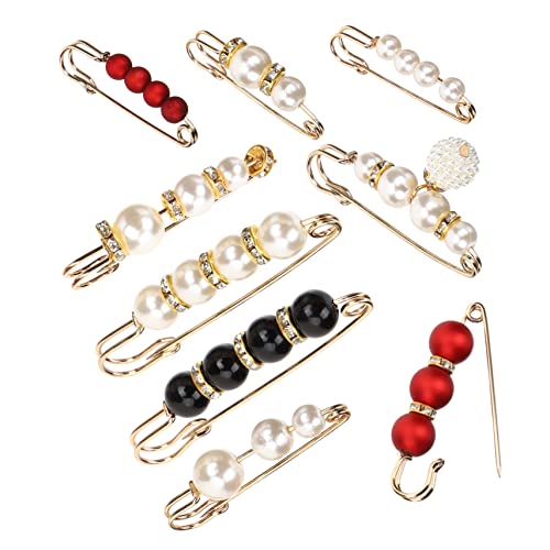 Gatuida 9stücke Strickjacke Schalclip Mit Brosche Perlen-design Für Damen-kleidung Kragen-clips Modeschmuck-accessoires Einfach Zu Befestigen Und Abzunehmen von Gatuida