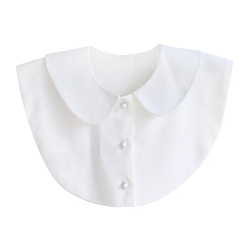Gatuida Abnehmbare Fake Blusenkragen Damen Halbshirt Kragen aus Baumwollmischung Weiß Modischer Rundhals Kragen Einsatz für Blusen Kleider Pullover Shirts von Gatuida