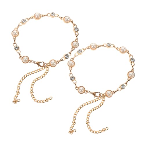 Gatuida Abnehmbare High Heel Riemen mit Perlen und Strass Rutschfeste Knöchelriemen für Damen Schnelle Anbringung Werkzeugfrei Elegante Schuhschmuck für Partys und Hochzeiten von Gatuida