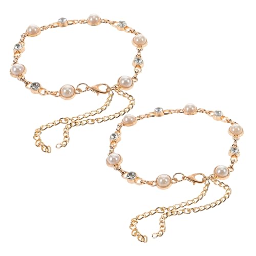 Gatuida Abnehmbare Perlen Schuhriemen für High Heels Elastische Knöchelriemen mit Strass Modische Dekoration für Lose Pumps Komfortabel und Langlebig Geeignet für Damen und Partys von Gatuida